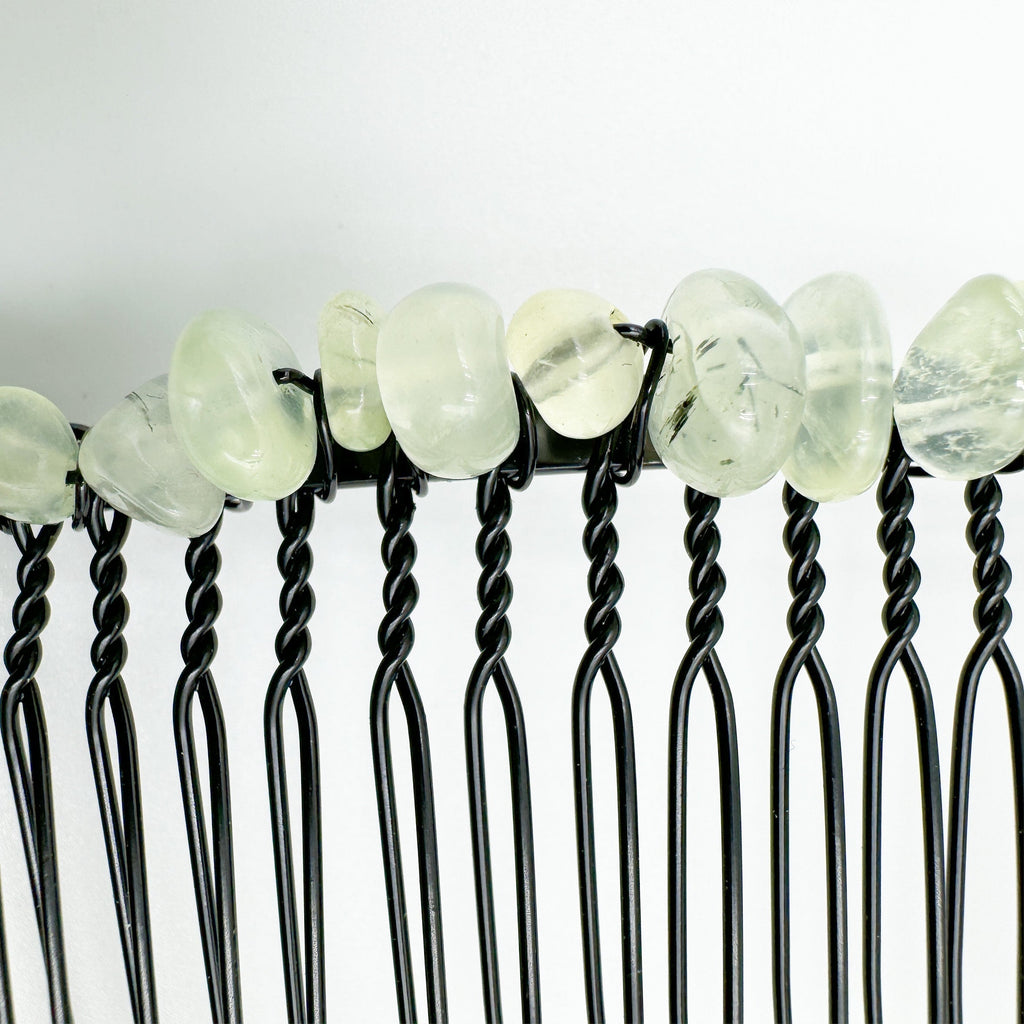 Irregular Natural Stone Hair Comb L4668-Black L4668