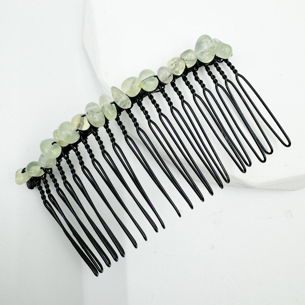 Irregular Natural Stone Hair Comb L4668-Black L4668
