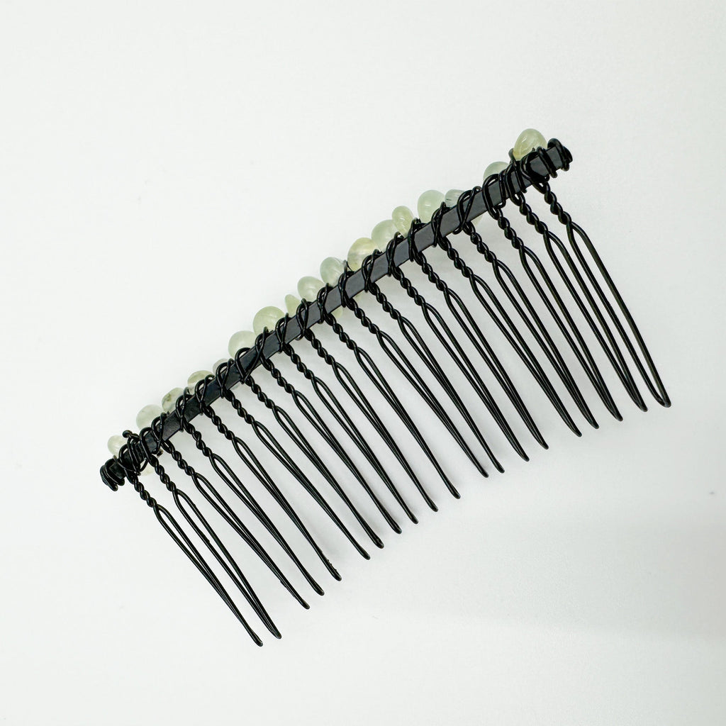 Irregular Natural Stone Hair Comb L4668-Black L4668