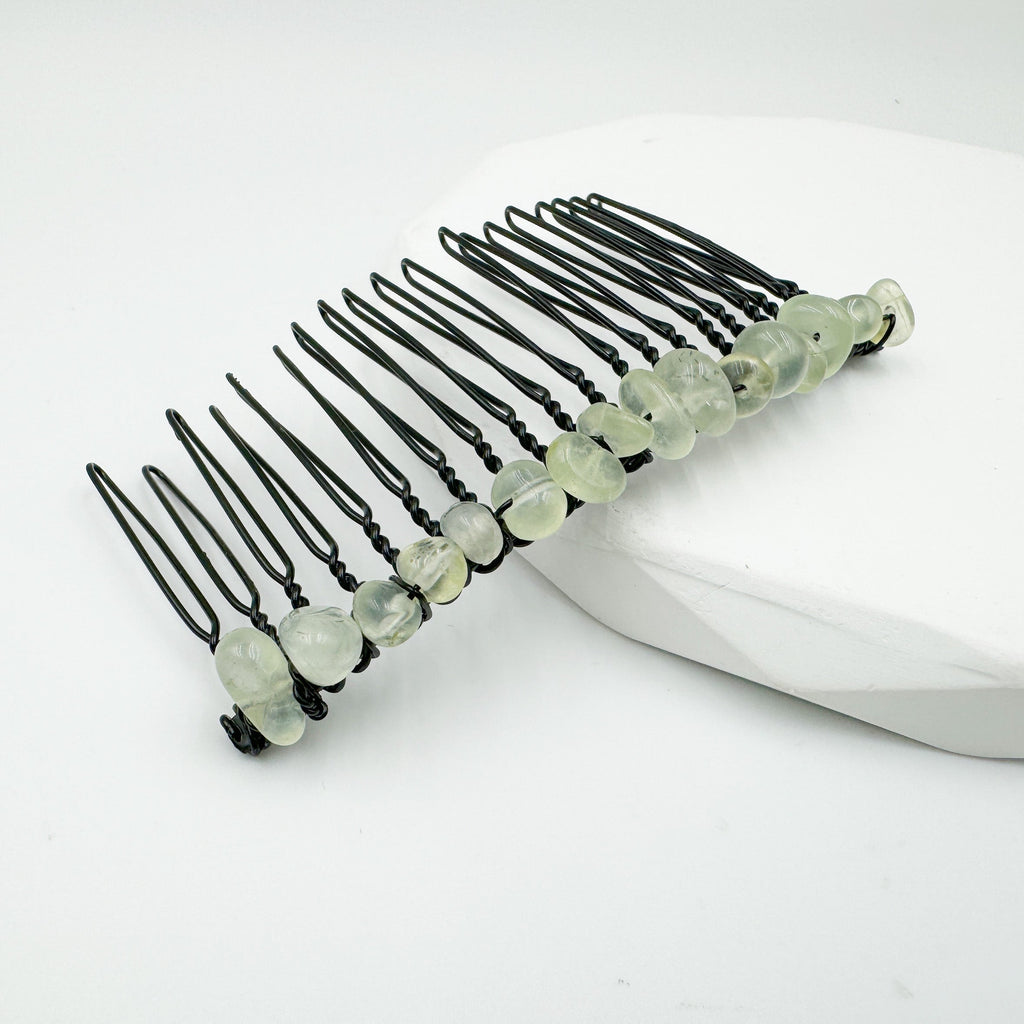 Irregular Natural Stone Hair Comb L4668-Black L4668