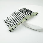 Irregular Natural Stone Hair Comb L4668-Black L4668