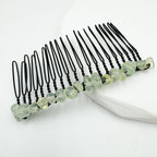 Irregular Natural Stone Hair Comb L4668-Black L4668