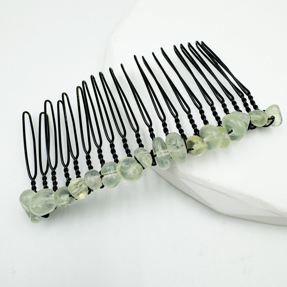 Irregular Natural Stone Hair Comb L4668-Black L4668