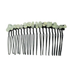 Irregular Natural Stone Hair Comb L4668-Black L4668