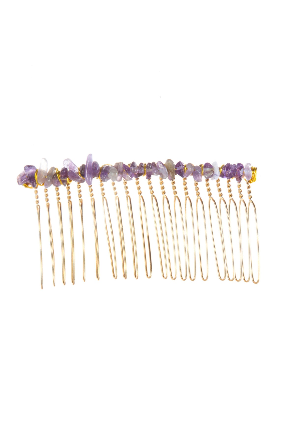 Irregular Natural Stone Hair Comb L4668-Black L4668