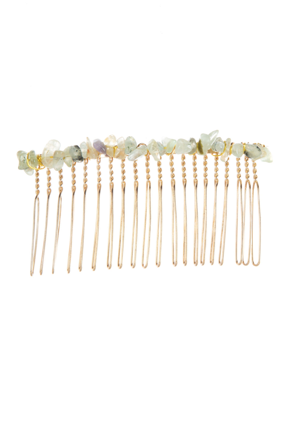 Irregular Natural Stone Hair Comb L4668-Black L4668