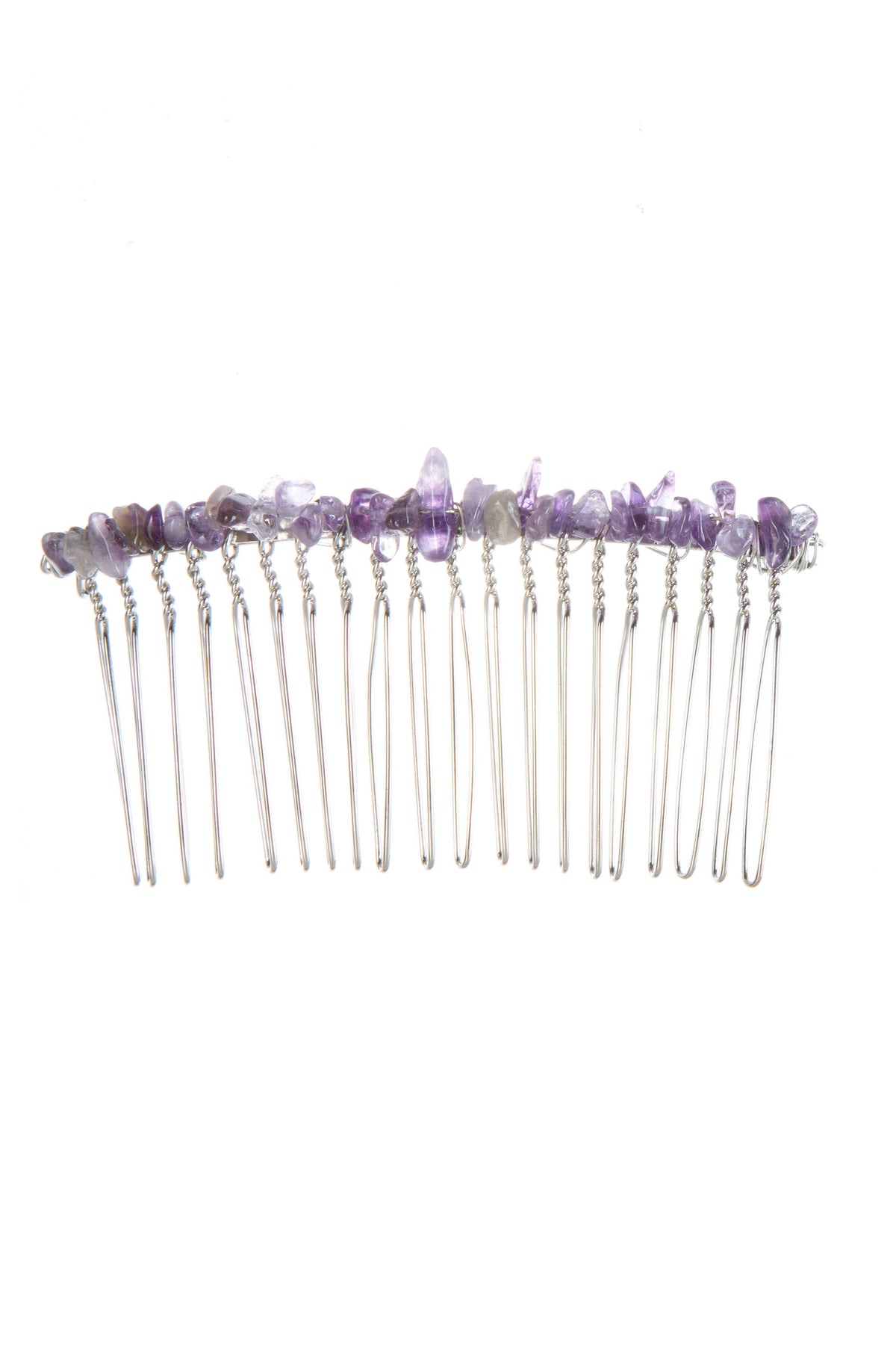 Irregular Natural Stone Hair Comb L4668-Black L4668
