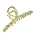 Irregular Natural Stone Cross Hair Clip L4671