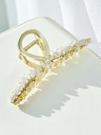 Irregular Natural Stone Cross Hair Clip L4671
