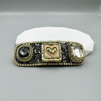 Geometry Heart Rhinestone Rectangle Hair Snap Clip L4683