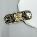 Geometry Heart Rhinestone Rectangle Hair Snap Clip L4683