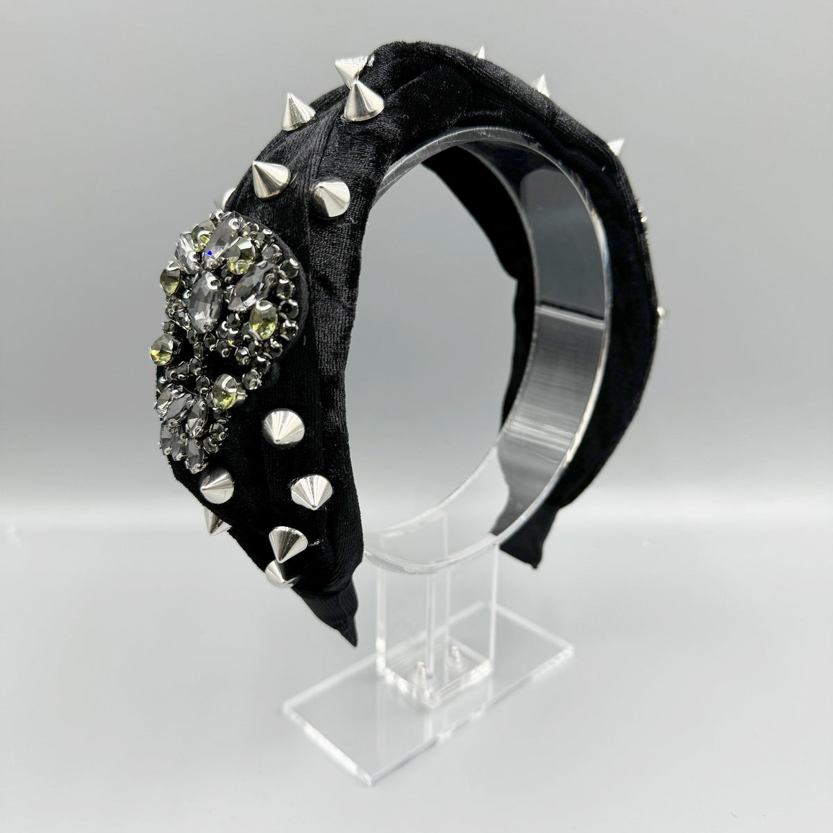 Gothic Skull Rhinestone Rivet Headband L4701