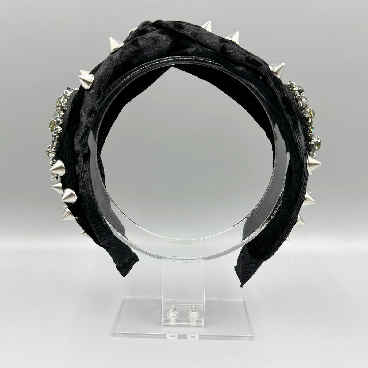 Gothic Skull Rhinestone Rivet Headband L4701
