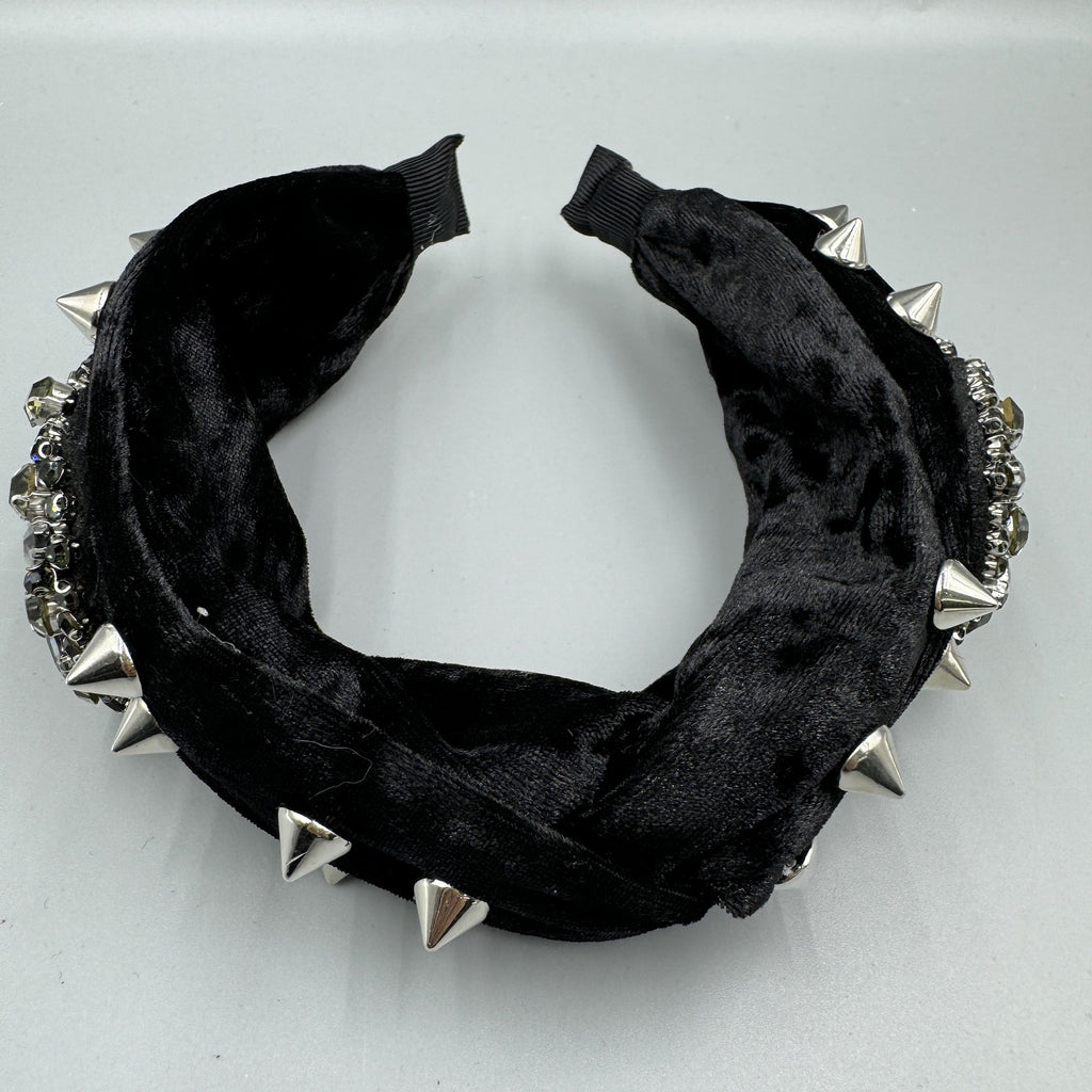 Gothic Skull Rhinestone Rivet Headband L4701