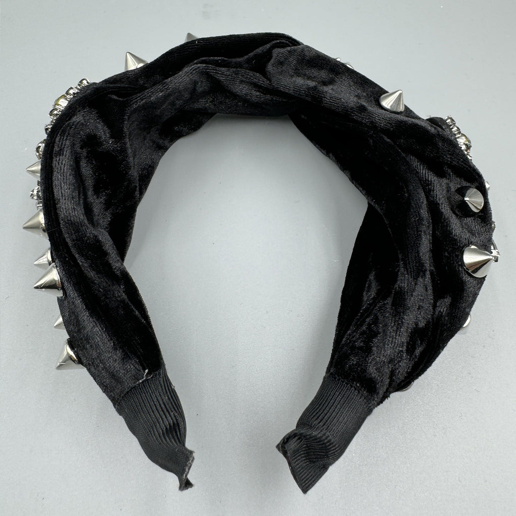 Gothic Skull Rhinestone Rivet Headband L4701