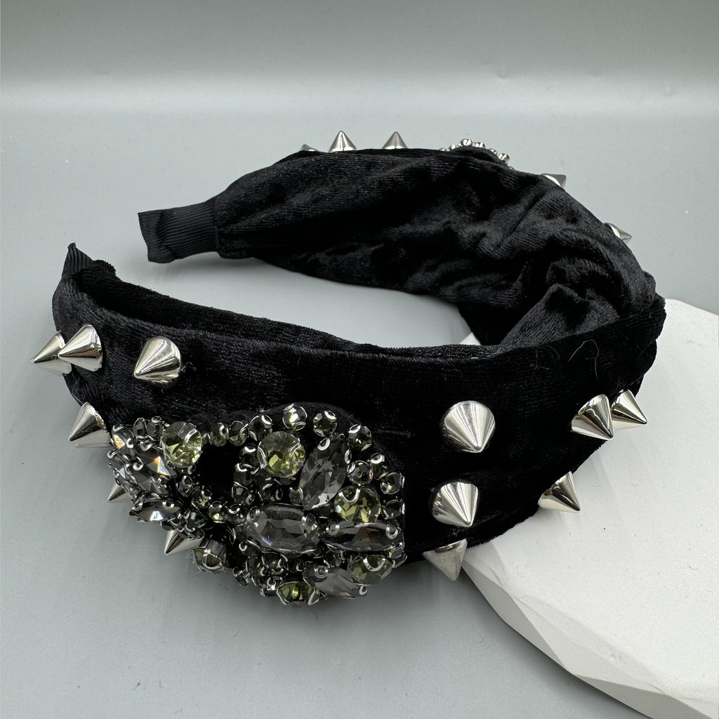 Gothic Skull Rhinestone Rivet Headband L4701