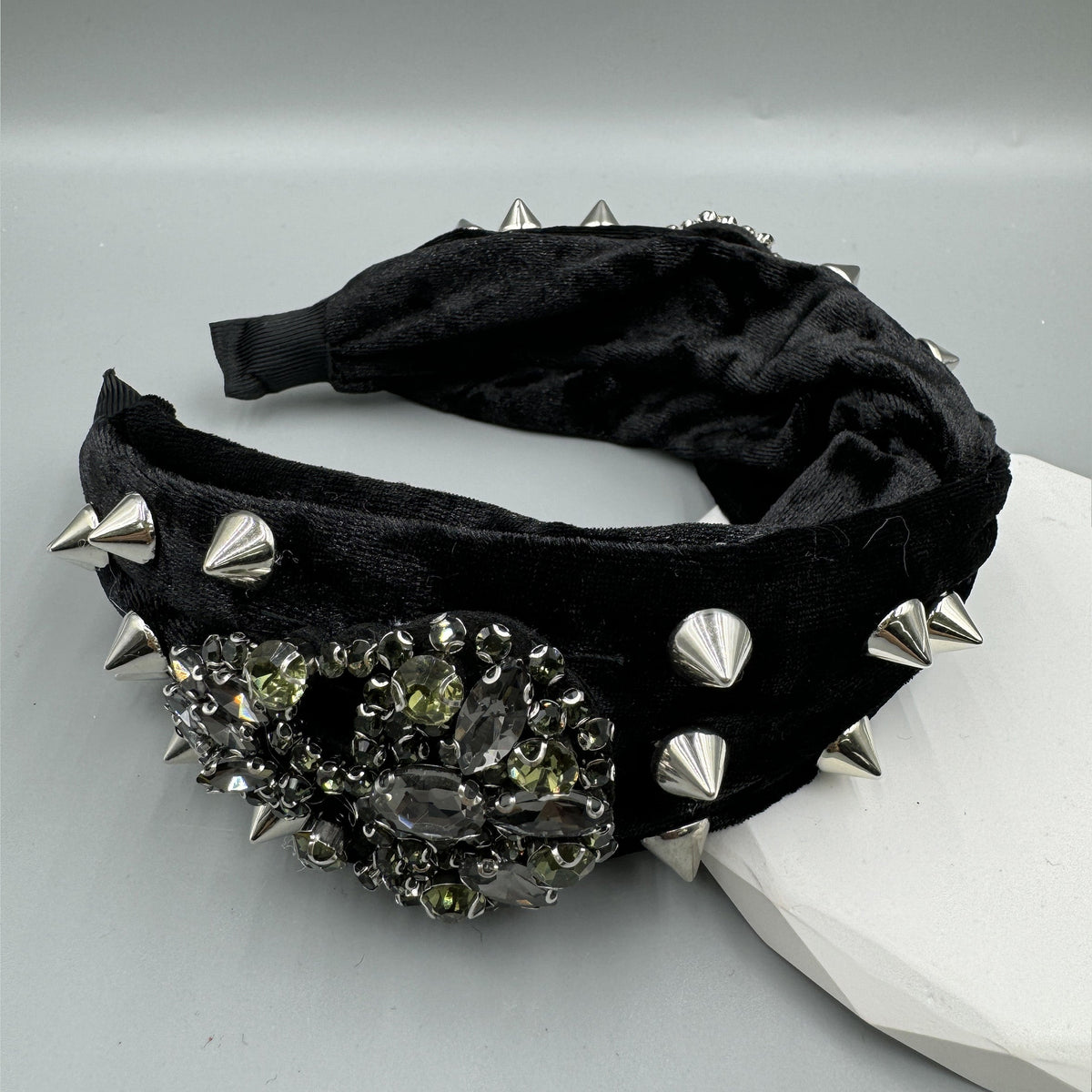Gothic Skull Rhinestone Rivet Headband L4701