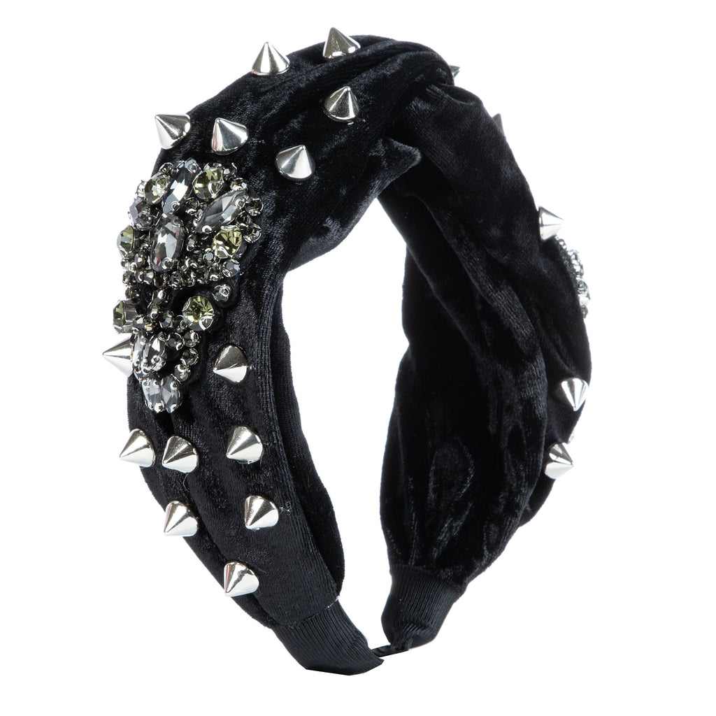 Gothic Skull Rhinestone Rivet Headband L4701