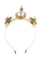 Natural Stone Moon Scepter Bee Crown Headband L4706