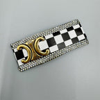 Rhinestone Chessboard Rectangle Hair Pin L4726