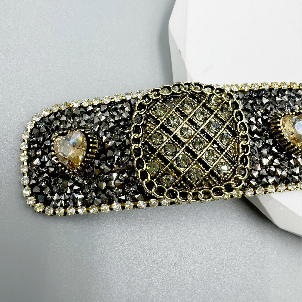 Geometry Rhinestone Rivet Rectangle Hair Pin L4734