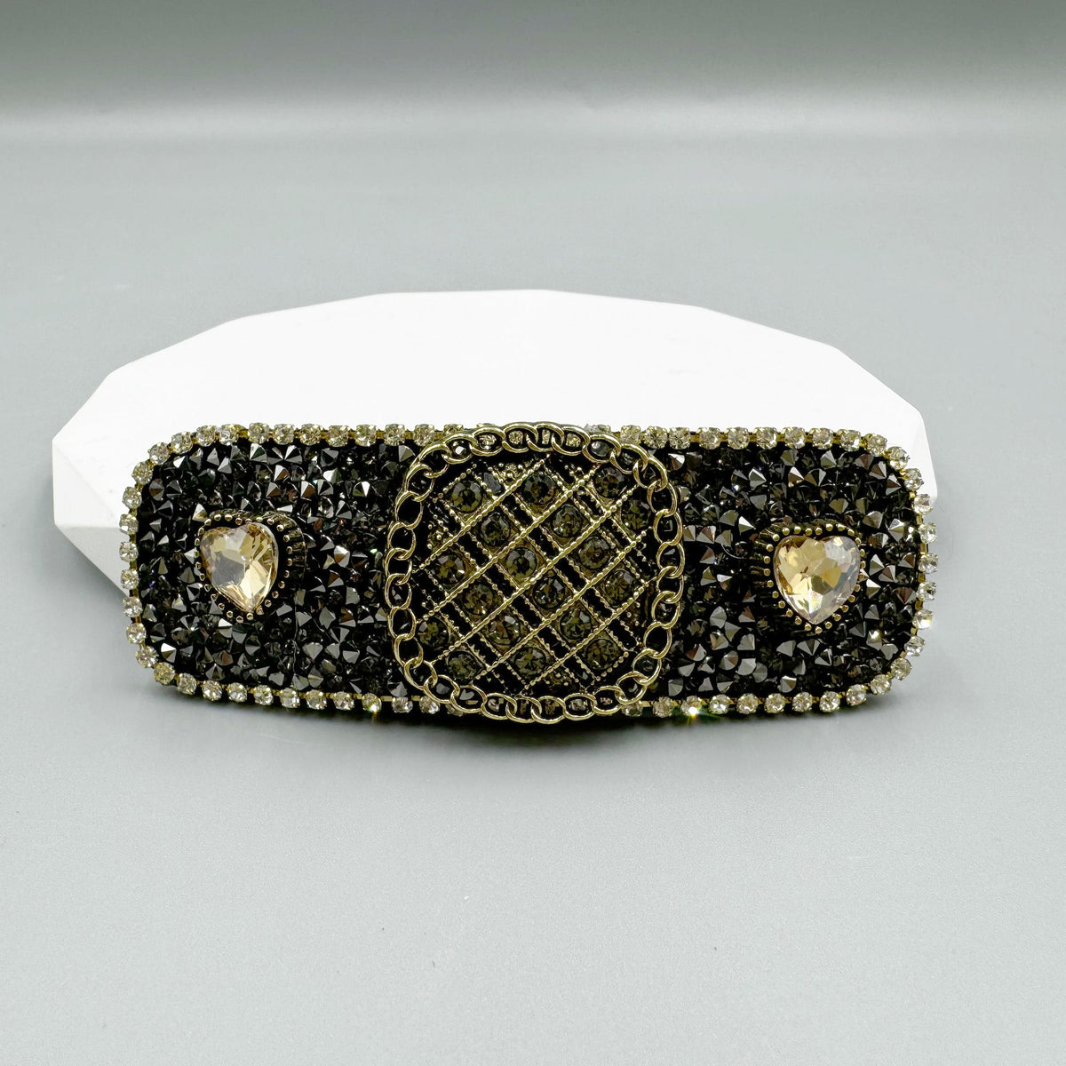 Geometry Rhinestone Rivet Rectangle Hair Pin L4734