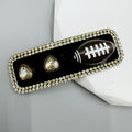 Love Rugby Rhinestone Rectangle Hair Pin L4737