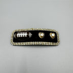 Love Rugby Rhinestone Rectangle Hair Pin L4737
