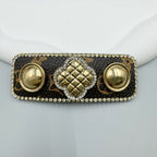 Clover Rhinestone Rectangle Hair Pin L4742