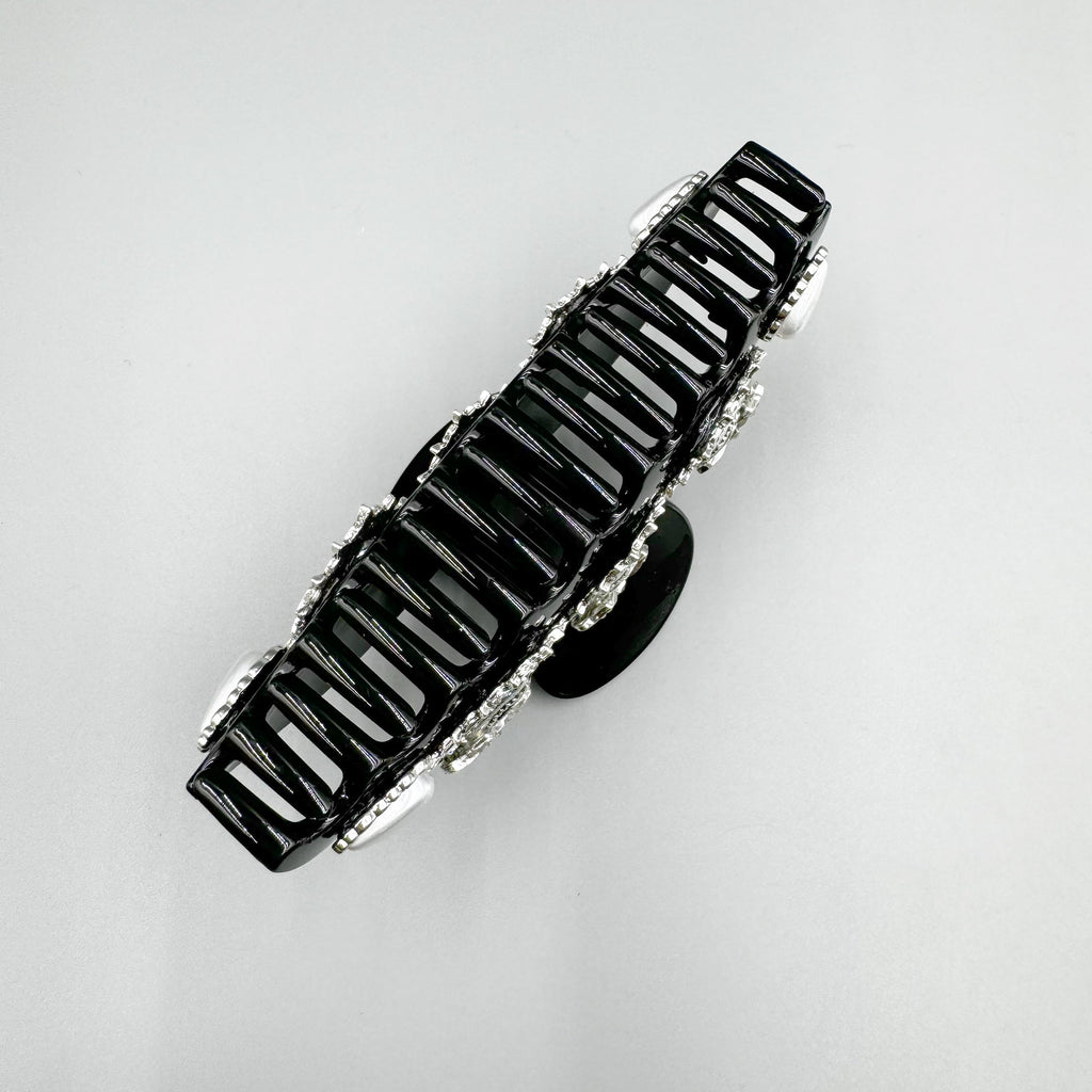Heart Rhinestone Semicircle Acrylic Hair Clip L4751
