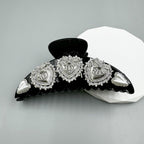 Heart Rhinestone Semicircle Acrylic Hair Clip L4751