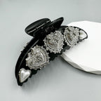 Heart Rhinestone Semicircle Acrylic Hair Clip L4751