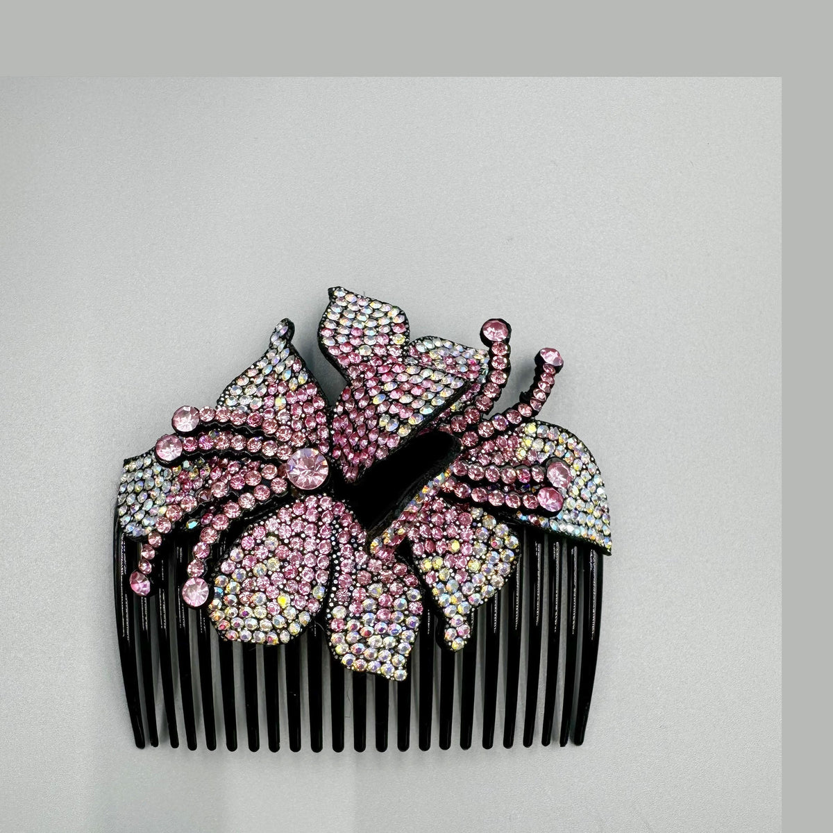 Floral Rhinestone Hair Comb L4778 – view 6