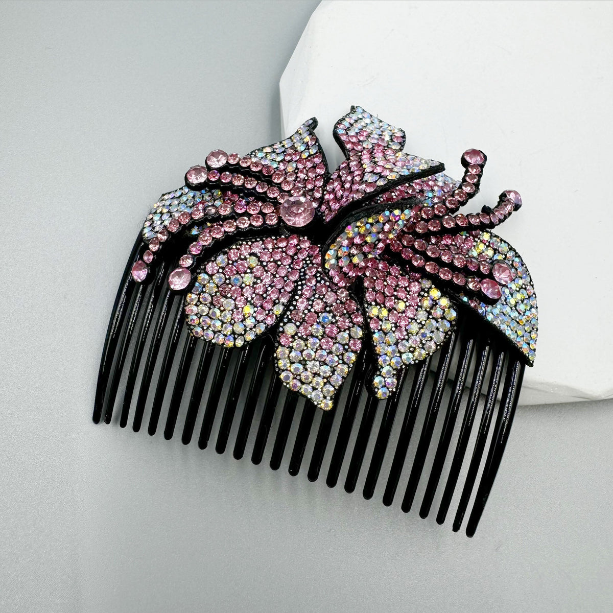 Floral Rhinestone Hair Comb L4778 – view 3