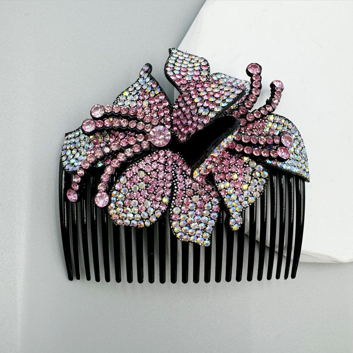 Floral Rhinestone Hair Comb L4778 – view 2