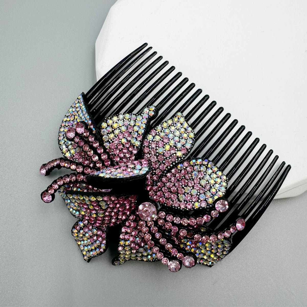 Floral Rhinestone Hair Comb L4778 – view 4