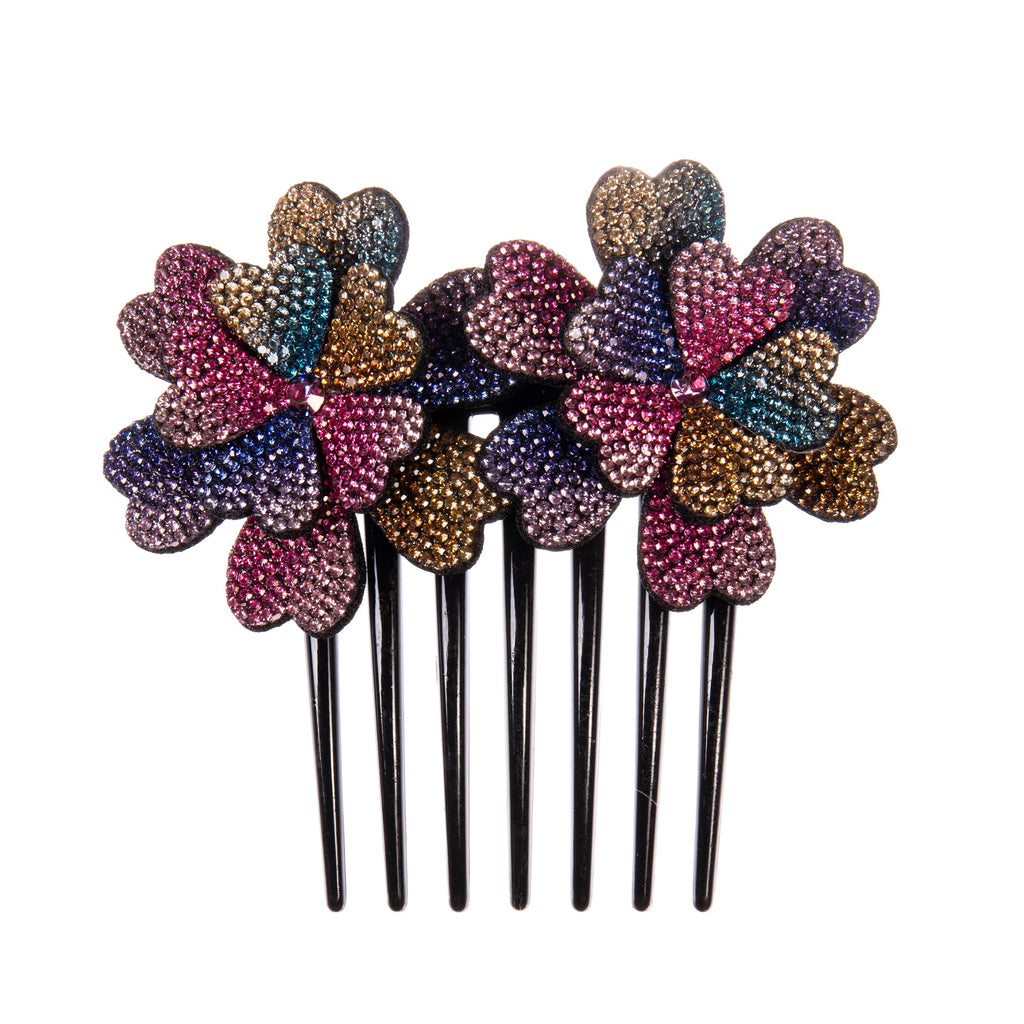 Flower Rhinestone Hair Comb L4779