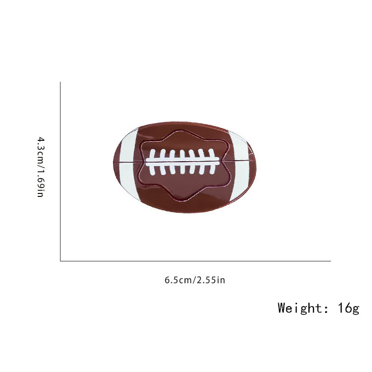 Football Acrylic Hair Clip L4814 - view 2