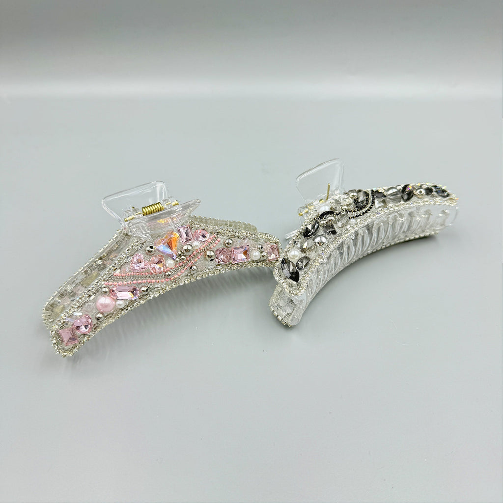 Geometry Rhinestone Acrylic Hair Clip L4835