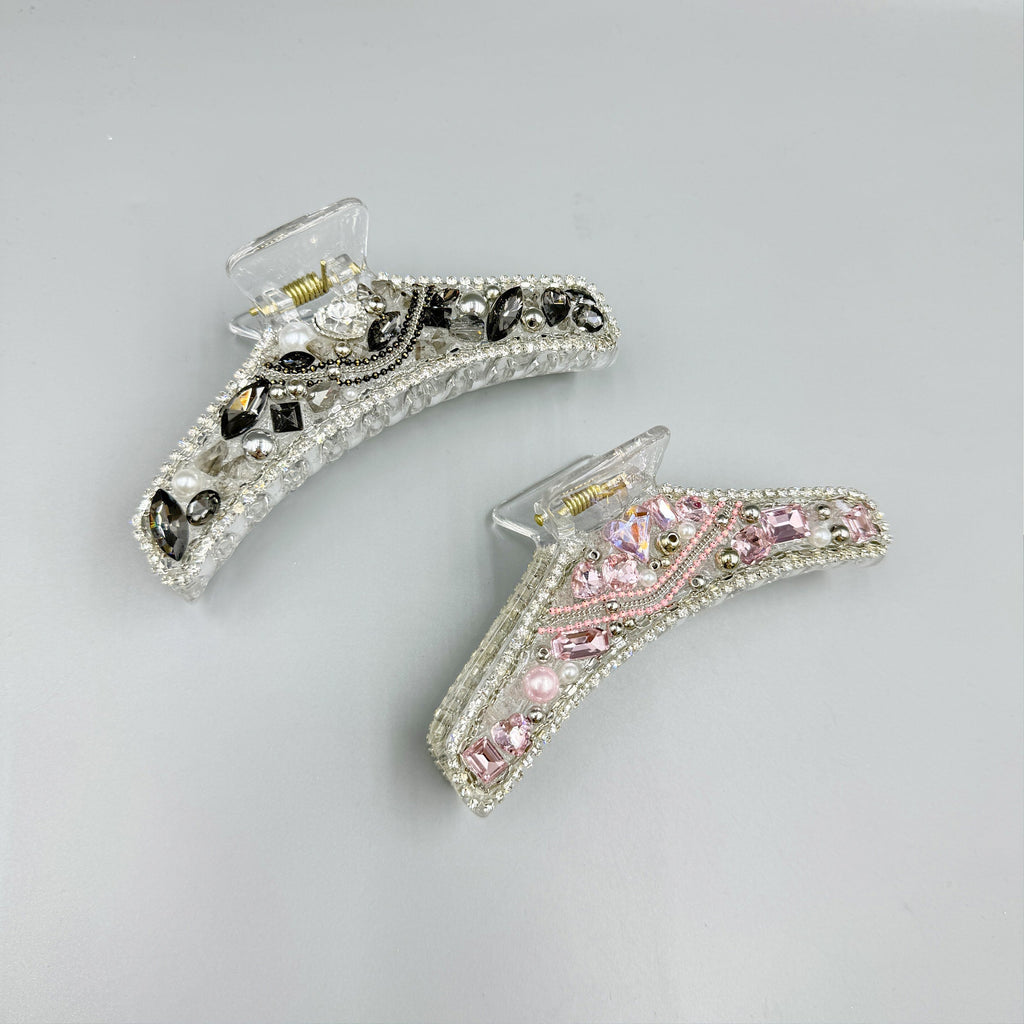 Geometry Rhinestone Acrylic Hair Clip L4835