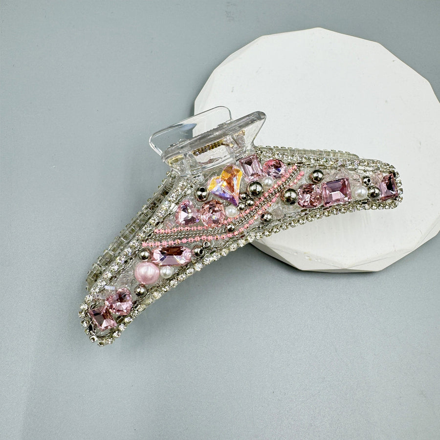 Geometry Rhinestone Acrylic Hair Clip L4835