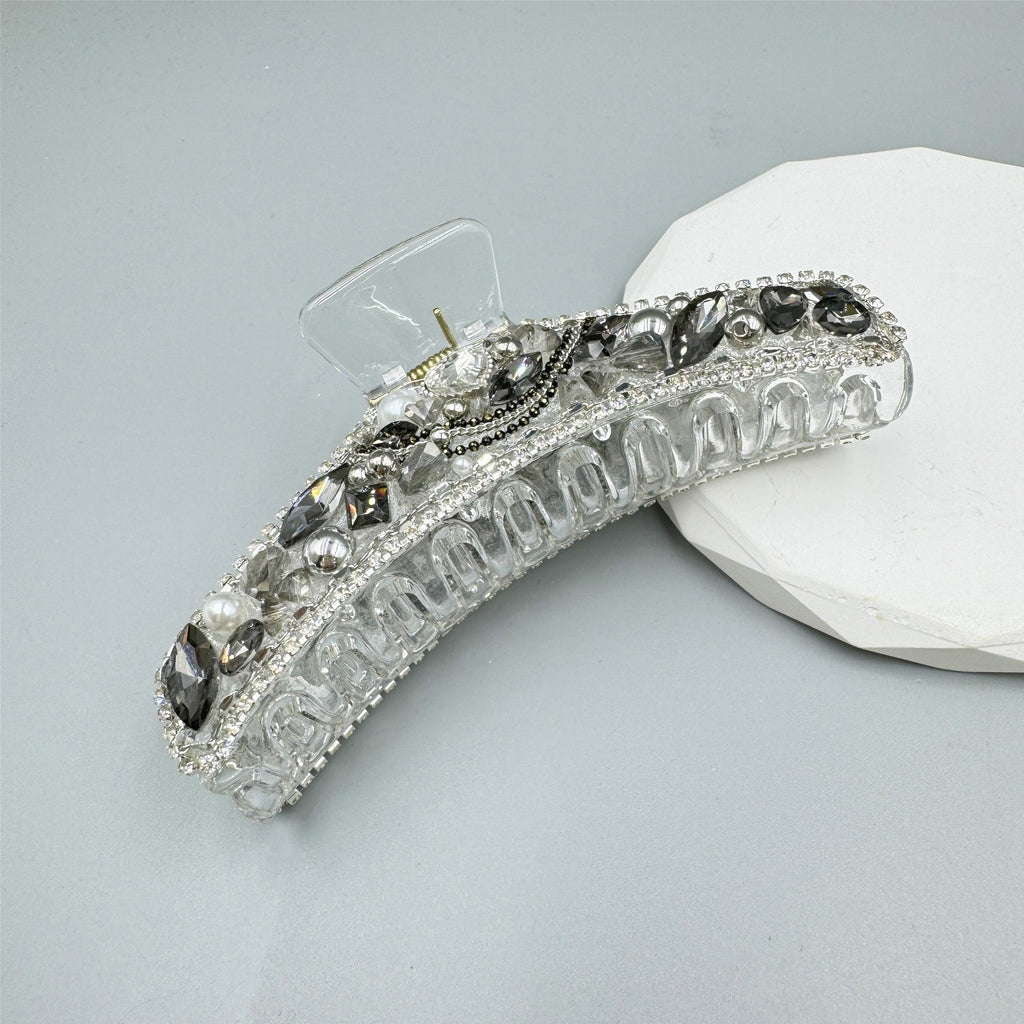 Geometry Rhinestone Acrylic Hair Clip L4835