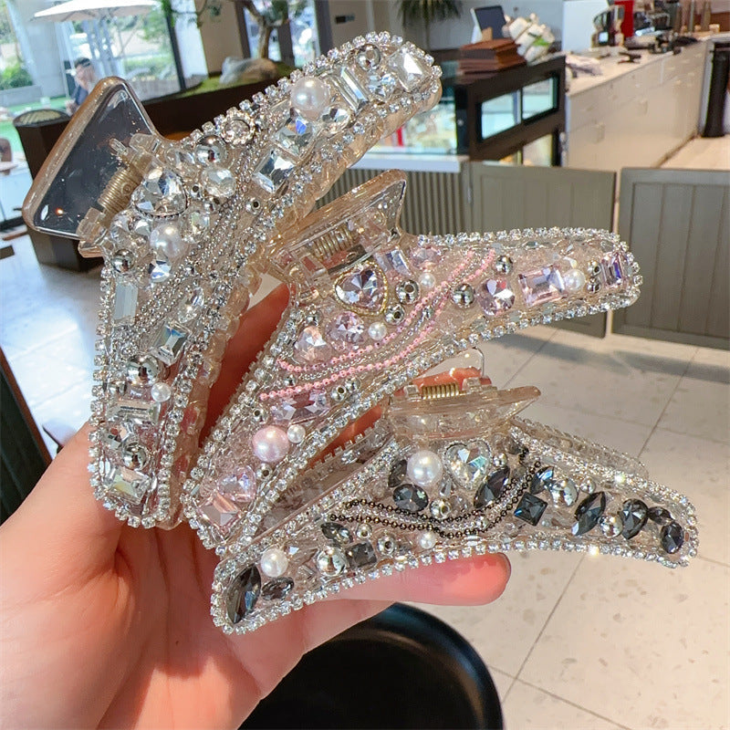 Geometry Rhinestone Acrylic Hair Clip L4835