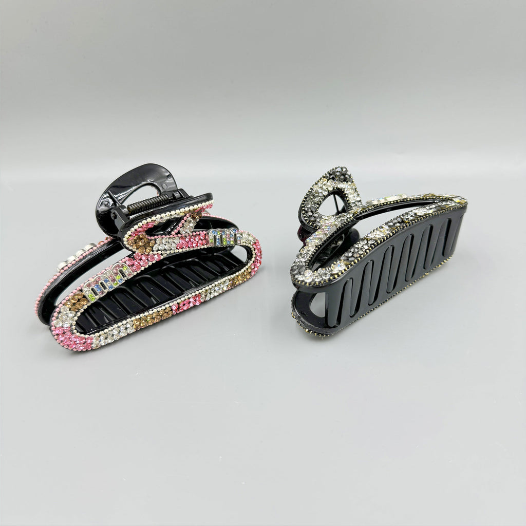Hollow Rhinestone Acrylic Hair Clip L4836