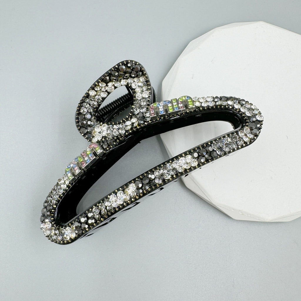 Hollow Rhinestone Acrylic Hair Clip L4836