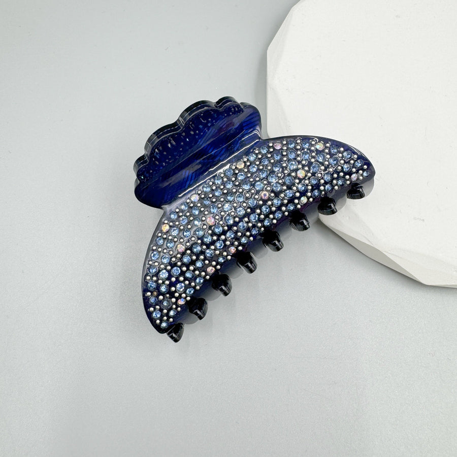 Shell Shaped Rhinestone Acrylic Hair Clip L4839