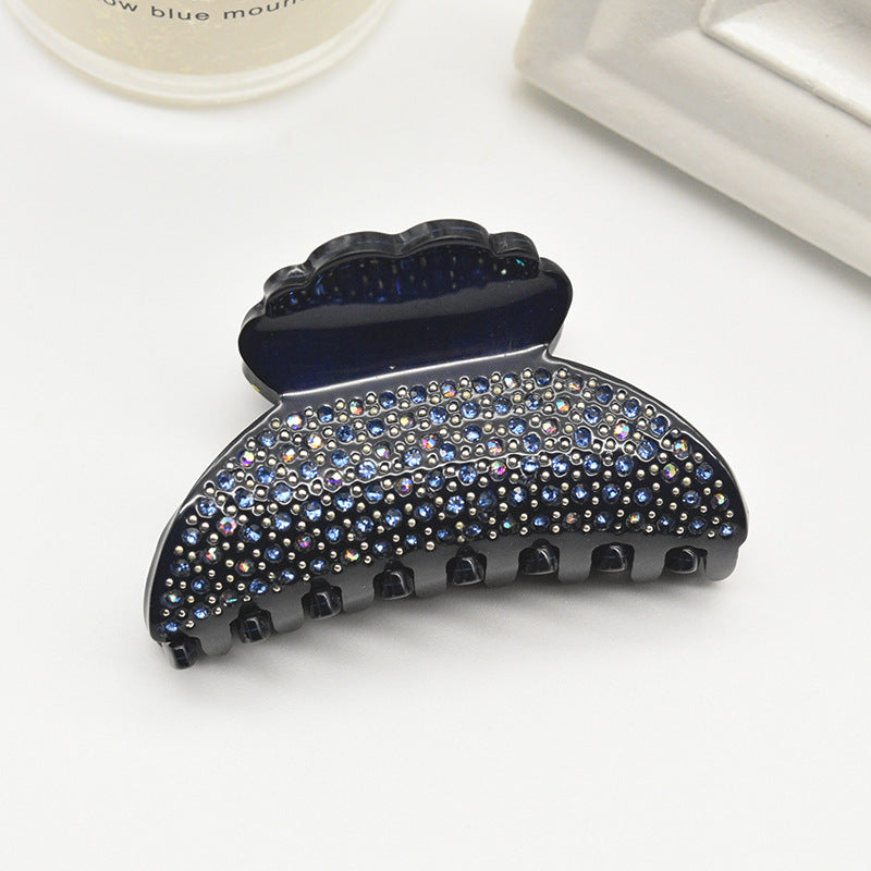Shell Shaped Rhinestone Acrylic Hair Clip L4839