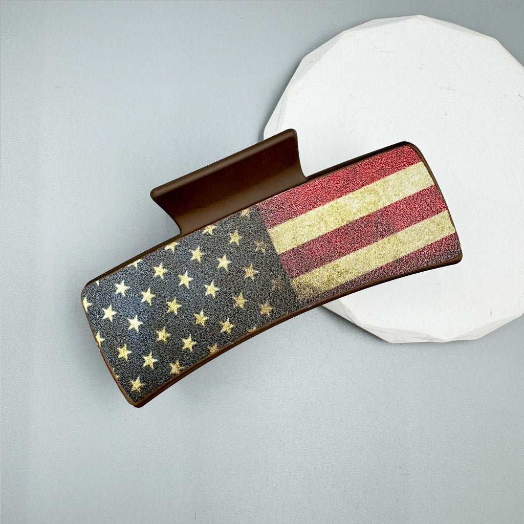 American Flag Acrylic Hair Clip L4850