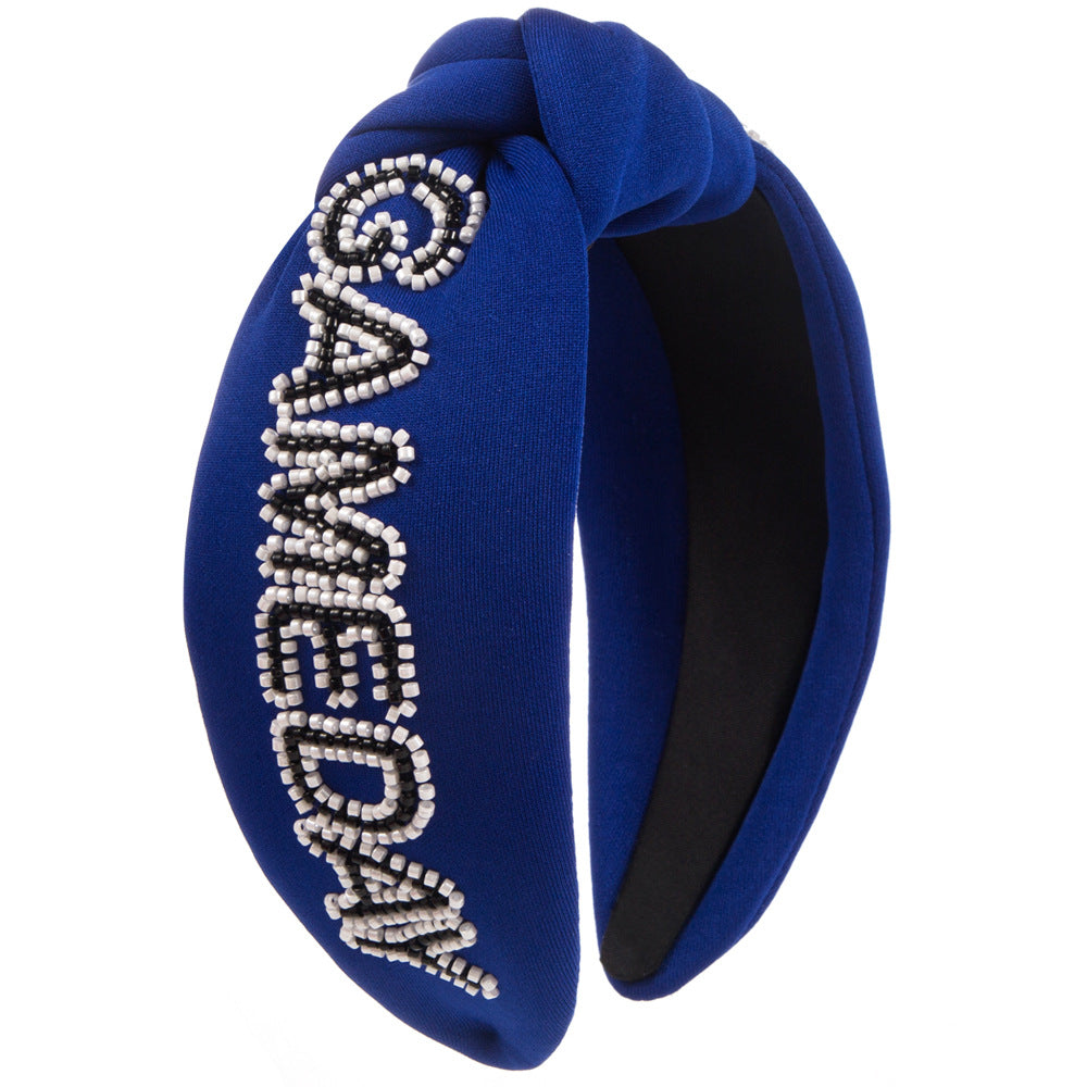 GAMEDAY Seed Beads Knotted Fabric Headband L4863 - view 4