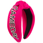 GAMEDAY Seed Beads Knotted Fabric Headband L4863 - view 3